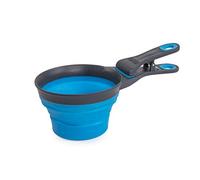 Dexas Pets Collapsible KlipScoop Collapsible Dry Dog Food Scoop and Dog Food Bag Clip, 2 Cup Capacity, Pro Blue