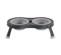 Dexas Pets Double Elevated Pet Feeder, 2.5 Cup Bowls, Light Gray