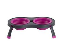 Dexas Pets Double Elevated Pet Feeder, Fuchsia, Small/1 Cup Capacity Bowls (PW1004322405)