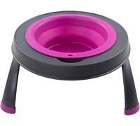 Dexas Pets Single Elevated Pet Feeder/Pet Bowl, I.5 Cup Capacity, Fuchsia, Small