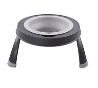 Dexas Pets Single Elevated Pet Feeder/Pet Bowl, I.5 Cup Capacity, Light Gray, Small