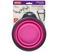 Dexas Popware for Pets Collapsible Travel Cup, Large, Gray/Pink