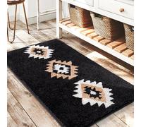 DEXDE Black Bathroom Rugs Mat 20x32, Aztec Boho Bath Rugs Long Western Plush Non Slip Machine Washable Bath Mats Large Luxury Soft Absorbent Modern Carpet for Floor, Tub, Shower, Kitchen, Entryway