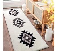 DEXDE Boho Bathroom Rugs 20x47 Black White Bath Mat Non Slip Long Bath Rug Runner Luxury Soft Absorbent Carpet for Bathroom Shower Kitchen Entryway Modern Western Decor