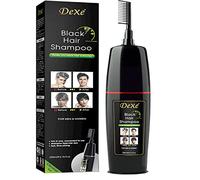 Dexe ammonia-free organic professional permanent black hair dye shampoo 200ml to cover 100% white hair with comb