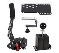 Dexepe PC USB Simulator Shifter 64 Bit Handbrake with Clamp Compatible with ATS ETS Dust WRC Sim Racing Games Compatible with G29 G27 G25 G920 T300RS/GT Steering Wheel Sequential H Gear Shifter 7+R Black PC System only