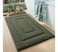 DEXI Bath Mat 40 x 60 cm, Extra Soft Absorbent Microfiber, Non-Slip Bathroom Mats, Machine Washable Rugs for Shower Floor, Green