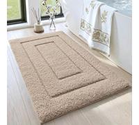 DEXI Bath Mat 50 x 80 cm, Extra Soft Absorbent Microfiber, Non-Slip Bathroom Mats, Machine Washable Rugs for Shower Floor, Beige
