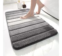 DEXI Bath Mat 50 x 80 cm, Extra Soft Absorbent Microfiber, Non-Slip Washable Rugs for Shower Floor, Bathmat Bathroom Accessories Decor, Grey
