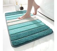 DEXI Bath Mat 50 x 80 cm, Extra Soft Absorbent Microfiber, Non-Slip Washable Rugs for Shower Floor, Bathmat Bathroom Accessories Decor, Turquoise