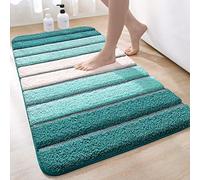 DEXI Bath Mat 60 x 110 cm, Extra Soft Absorbent Microfiber, Non-Slip Washable Rugs for Shower Floor, Bathmat Bathroom Accessories Decor, Turquoise