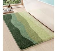 DEXI Bath Mat 60 x 110 cm, Non Slip Soft Bathmat Absorbent, Washable Bath Rugs for Shower Floor, Tub, Bathroom Accessories Decor, Green Woodland