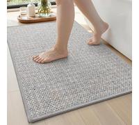 DEXI Bath Mat, Absorbent, Non Slip and Quick Dry, 50 x 80 cm, Light Grey