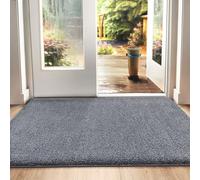 DEXI Dirt Trapper Door Mat Indoor, Non-slip Doormats Inside, Machine Washable, Super Absorbent Entrance Mats Soft Floor Carpet Rug, 50 x 80 cm, Grey-Blue