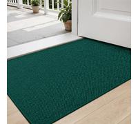 DEXI Door Mat 43 x 76 cm, Doormat Indoor Non-slip Dirt Trapper, Absorbent Inside Entrance Rug, Washable Low Profile Floor Mats for Entryway, Green