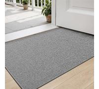 DEXI Door Mat 80 x 120 cm for Front & Back Door, Non Slip Dirt Trapper, Absorbent Indoor Entrance Rug, Low Profile Entryway Floor Mat, Light Grey
