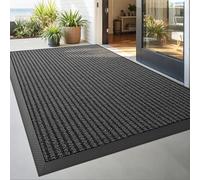 DEXI Door Mat 90 x 150 cm, Dirt Trapper Doormats Non-slip, Stain and Fade Resistant, Low Profile, Easy Clean Entrance Rug for Outdoor Indoor, Striped Grey