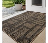 DEXI Door Mats Indoor 60 x 90 cm, Non-Slip Absorbent Dirt Trapper Mat, Thin Low Profile Doormats Inside, Washable Entrance Rug for Muddy Shoes and Paws, Brown