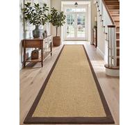DEXI Hallway Runner Rug 3x8 Jute, Woven Braided Sisal Runner Non Slip, Entryway Farmhouse Runner Carpet for Indoor Luandry Hall Backdoor Bedroom, Natural/Brown