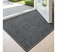DEXI Indoor Door Mat 44 x 76 cm, Non Slip Rubber Backing, Low Profile Dirt Trapping Doormat for Entrance, Patio, Pets, Dark Grey