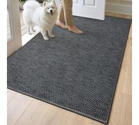 DEXI Indoor Door Mat 80 x 120 cm, Non Slip Rubber Backing, Low Profile Dirt Trapping Doormat for Entrance, Patio, Pets, Dark Grey