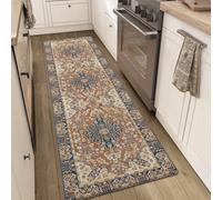 DEXI Kitchen Mat 60 x 220 cm, Anti-Fatigue Cushioned Standing Mats Non Slip Waterproof, Extra Large Washable Carpet Runner Rugs for Floor, Laundry, Home Office, Orange Beige