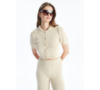 Dexia Cotton Short Sleeve Cropped Shirt Ecru Ecru