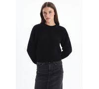 Dexia Crew Neck Knitted Jumper With Textured Detail Black Black