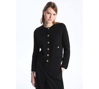 Dexia Elegant Button-Up Knitted Cardigan & Jumper In Black Black