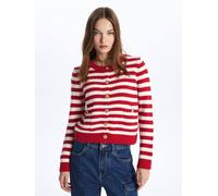 Dexia Elegant Button-Up Striped Knitted Cardigan & Jumper Multi