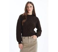 Dexia Knit Detailed Long Sleeve Jumper Brown Brown M