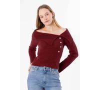 Dexia Knitted Blouse With Button Detail Burgundy Burgundy