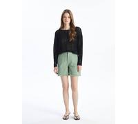 Dexia Long Sleeve Knit Jumper With Woven Detail In Black Black