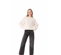 Dexia Plain Crew Neck Knit Sweater In Ecru Ecru