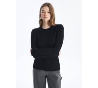Dexia Soft Textured Slim Fit Black Jumper With Braided Detail And Crew Neck Black