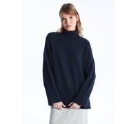 Dexia Turtleneck Jumper Soft Textured Cosy Navy Sweater Navy