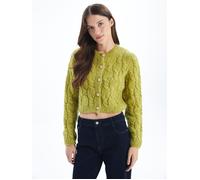 Dexia Women's Cable Knit Cardigan with Button Detail in Green | Size: Large Dexia Green L