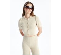 Dexia Women's Cotton Short Sleeve Cropped Shirt Ecru | Size: Large Dexia Ecru L
