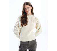 Dexia Women's Crew Neck Knitted Jumper with Textured Detail Ecru | Size: Medium Dexia Ecru M