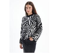 Dexia Women's Crew Neck Zebra Print Cable Knit Jumper | Size: Large Dexia Multicolor L