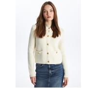 Dexia Women's Elegant Button-Up Knitted Cardigan & Jumper in Ecru | Size: Medium Dexia Ecru M