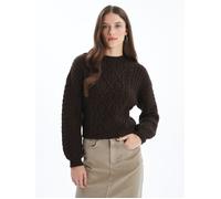 Dexia Women's Knit Detailed Long Sleeve Jumper Brown | Size: Large Dexia Brown L