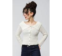 Dexia Women's Knitted Cardigan with Button Detail Ecru | Size: Large Dexia Ecru L