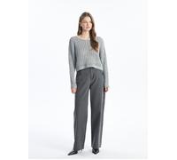 Dexia Women's Long Sleeve Knit Jumper with Woven Detail in Grey | Size: Small Dexia Grey S