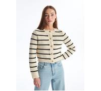 Dexia Women's Navy Blue Striped Sweater Long Sleeve Cardigan | Size: Small Dexia Multicolor S