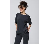 Dexia Women's Relaxed Fit Charcoal Top with Crew Neck & Short Sleeves in Navy | Size: Medium Dexia Navy M