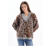 Dexia Women's V-Neck Leopard Print Long Sleeve Jumper | Size: Small Dexia Multicolor S