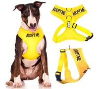 Dexil ADOPT ME (I Need A New Home) Yellow Colour Coded Non-Pull Front and Back D Ring Padded and Waterproof Vest Dog Harness PREVENTS Accidents By Warning Others Of Your Dog In Advance (L)