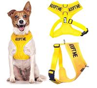 Dexil ADOPT ME (I Need A New Home) Yellow Colour Coded Non-Pull Front and Back D Ring Padded and Waterproof Vest Dog Harness PREVENTS Accidents By Warning Others Of Your Dog In Advance (S)