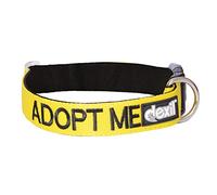 Dexil ADOPT ME (I Need A New Home) Yellow Colour Coded S-M L-XL Dog Collars PREVENTS Accidents By Warning Others Of Your Dog In Advance (S-M)